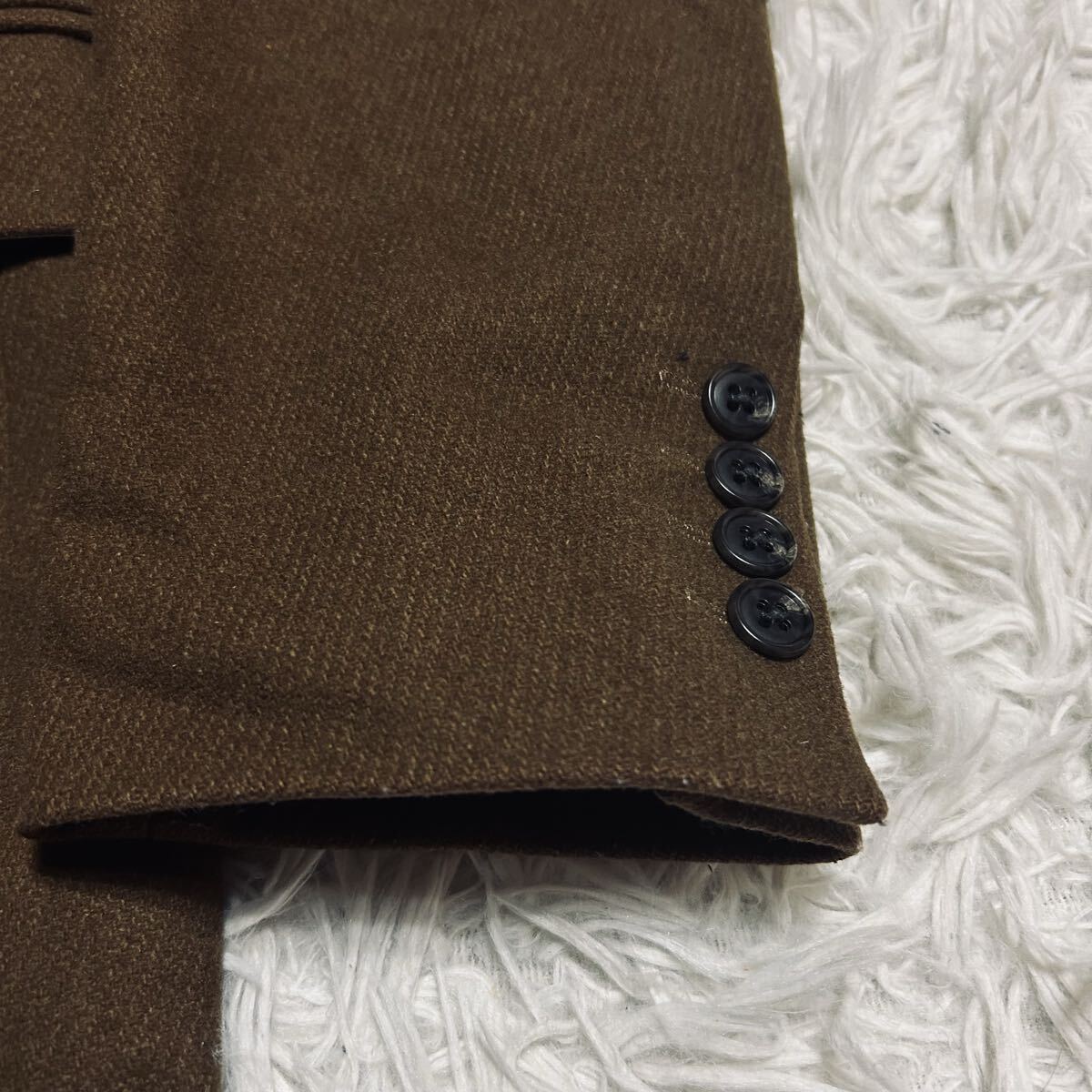 極美品 EDIFICE エディフィス イタリア産 カシミヤ ブレンド チェスターコート ロングコート 大人上品 綺麗目カジュアル ブラウン Mサイズ _画像3