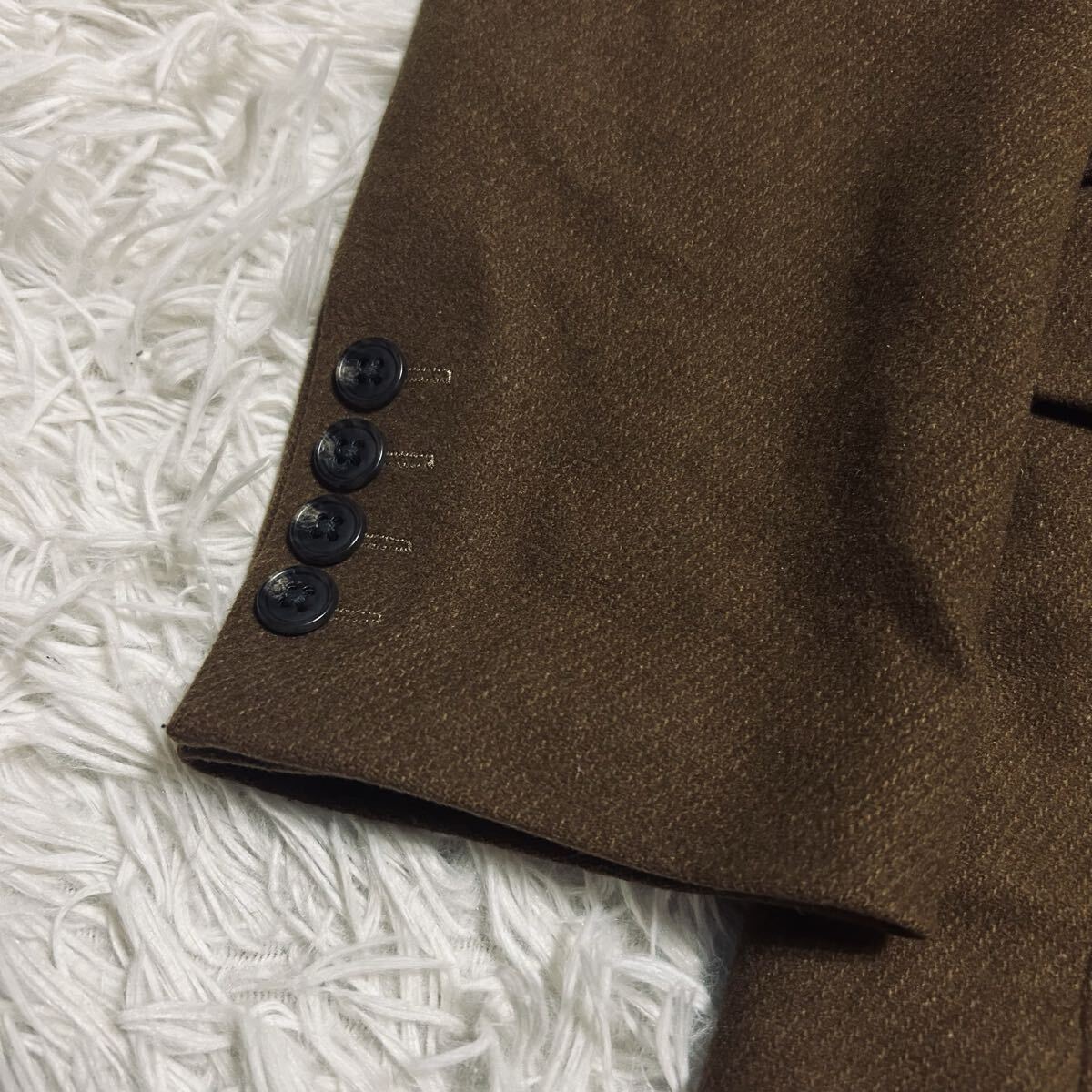 極美品 EDIFICE エディフィス イタリア産 カシミヤ ブレンド チェスターコート ロングコート 大人上品 綺麗目カジュアル ブラウン Mサイズ _画像4