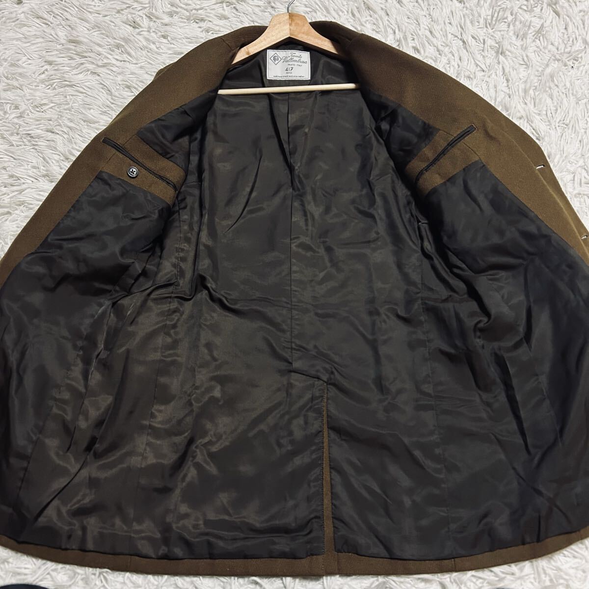 極美品 EDIFICE エディフィス イタリア産 カシミヤ ブレンド チェスターコート ロングコート 大人上品 綺麗目カジュアル ブラウン Mサイズ _画像7