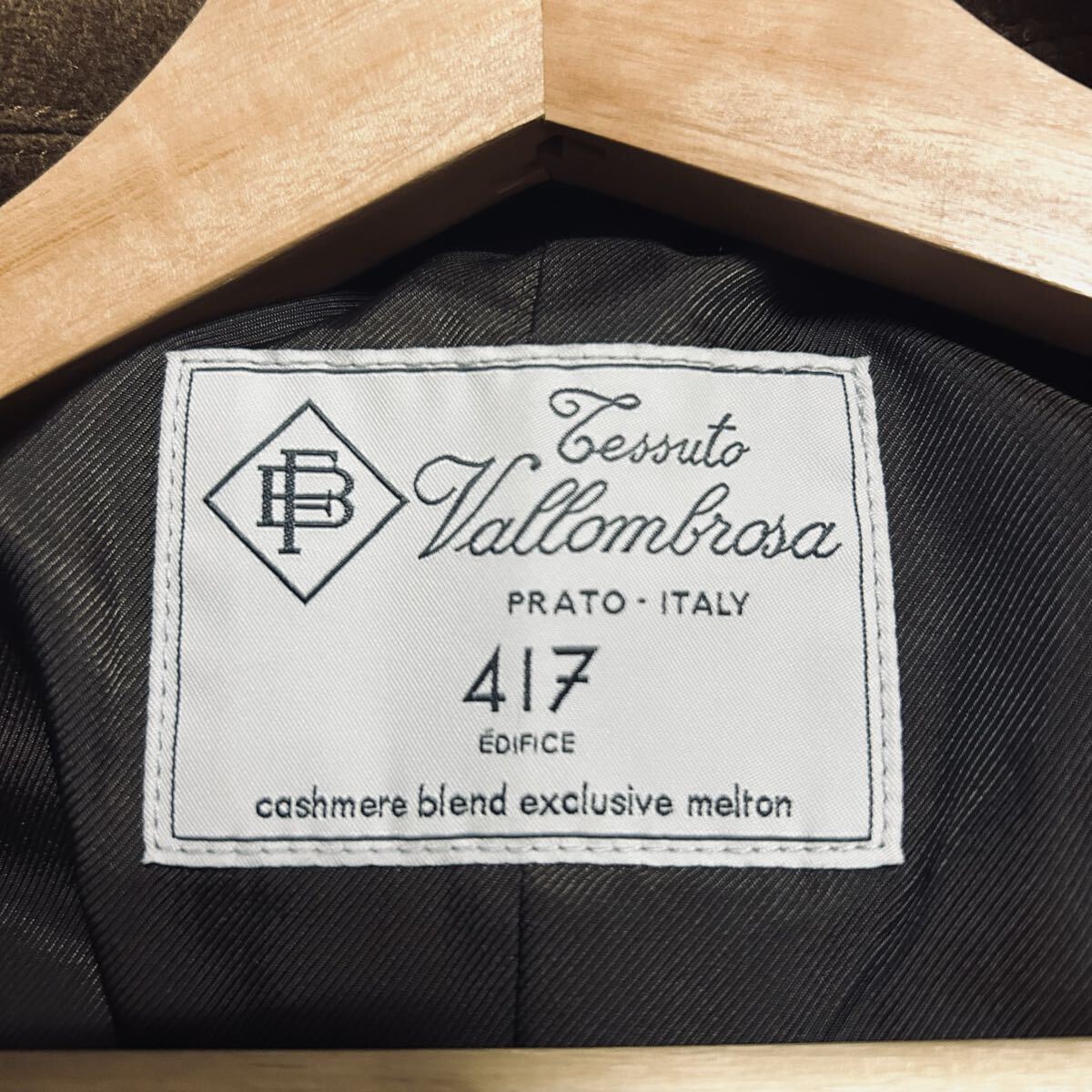 極美品 EDIFICE エディフィス イタリア産 カシミヤ ブレンド チェスターコート ロングコート 大人上品 綺麗目カジュアル ブラウン Mサイズ _画像8
