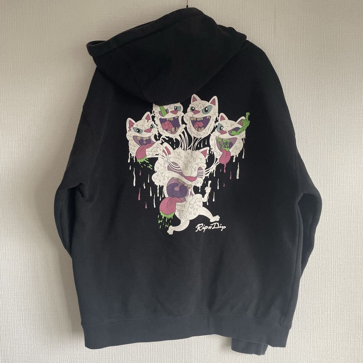 Ripndip リップンディップ　Slimy Boys Pullover Hoodie L 黒 ブラック パーカー フーディー　スウェット　ストリート_画像2