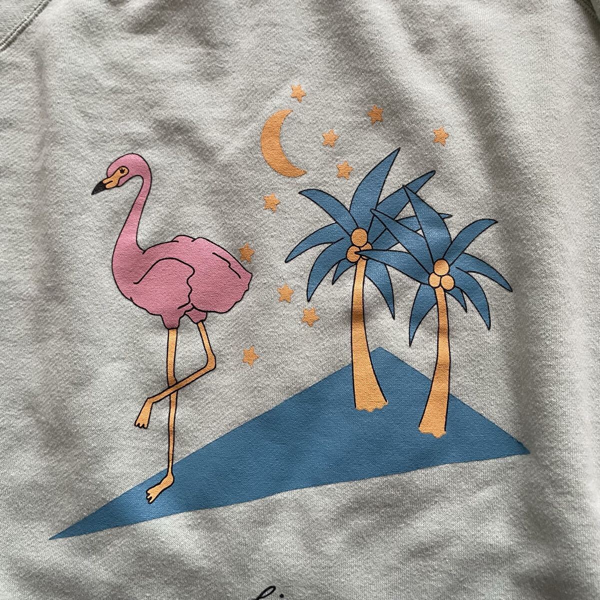 希少　ciatre シアター　スウェット　トレーナー　フラミンゴ ミントグリーン　緑　L 長袖　ユニセックス　古着　プリント_画像2