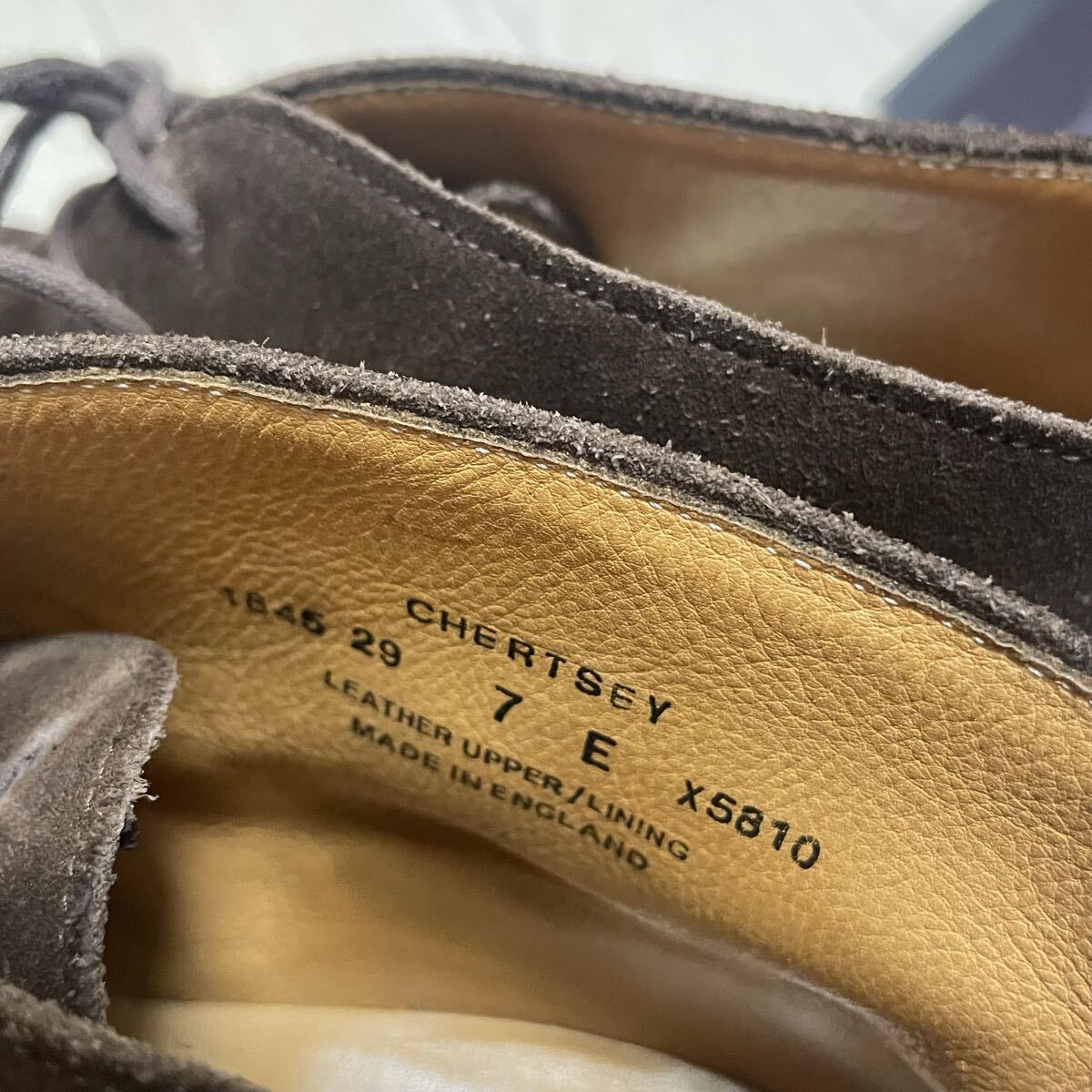 極美品　クロケット＆ジョーンズ Crockett&Jones スエード　チャッカブーツ　CHERTSEY 7 ダークブラウン茶 革靴 レザーシューズ_画像4