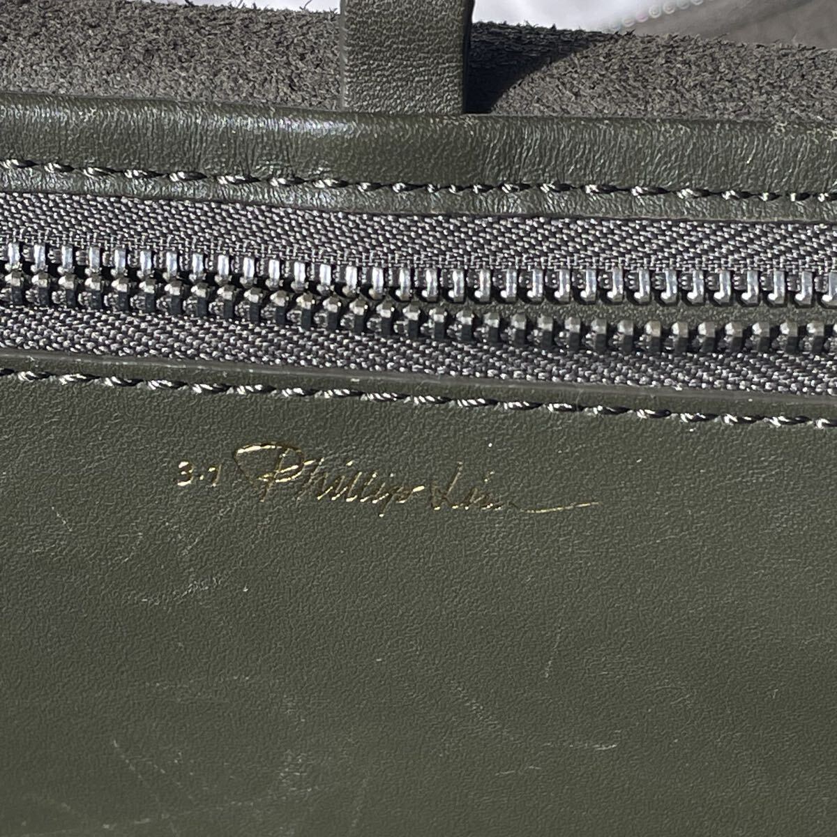 希少 3.1 Phillip Lim フィリップリム hour bag アワーバッグ ナッパレザー カーフ トート レザー カーキ ビジネスバッグ ぐりーん_画像6