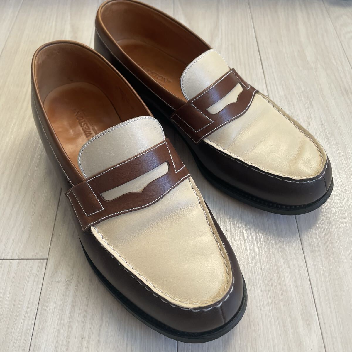 希少色 ジェイエムウェストン J.M. WESTON ローファー 5E 25 シグネチャーローファー 180 革靴 ドレス ブラウン タン フランス製_画像2