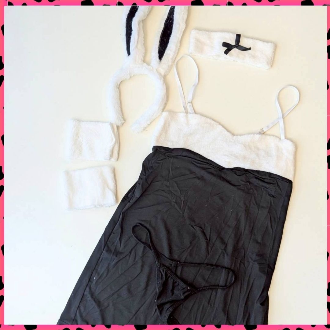 豪華5点セット バニーガールコスチューム 黒 セクシー コスプレ 可愛い_画像3