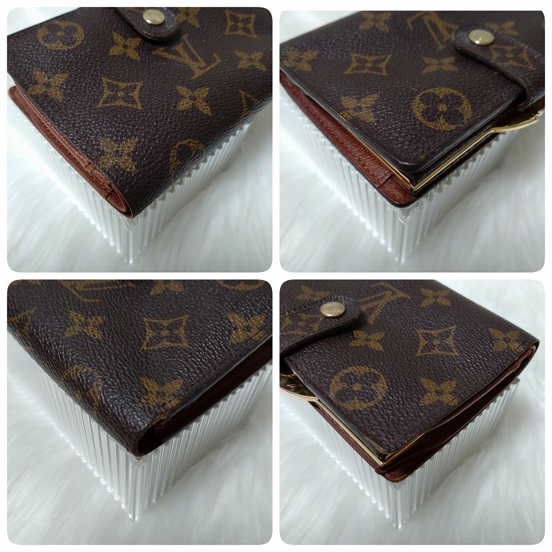 1円～■外観美品■ LOUIS VUITTON ルイヴィトン モノグラム ポルトフォイユ ヴィエノワ M61674 がま口 二つ折財布_画像5