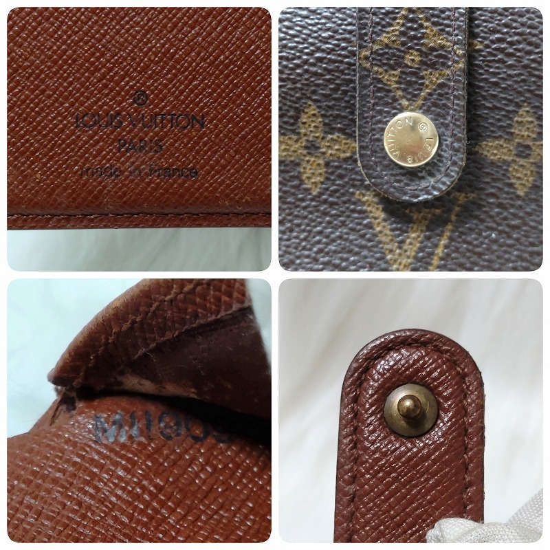 1円～■外観美品■ LOUIS VUITTON ルイヴィトン モノグラム ポルトフォイユ ヴィエノワ M61674 がま口 二つ折財布_画像10