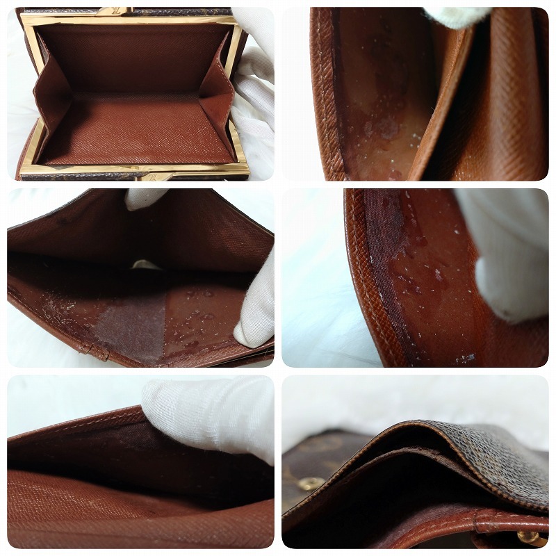 1円～■外観美品■ LOUIS VUITTON ルイヴィトン モノグラム ポルトフォイユ ヴィエノワ M61674 がま口 二つ折財布_画像9