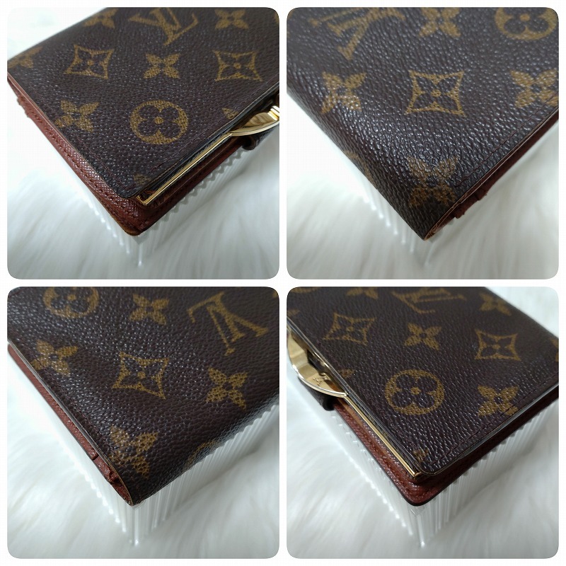 1円～■外観美品■ LOUIS VUITTON ルイヴィトン モノグラム ポルトフォイユ ヴィエノワ M61674 がま口 二つ折財布_画像6