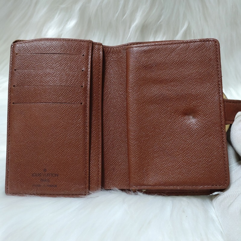 1円～■外観美品■ LOUIS VUITTON ルイヴィトン モノグラム ポルトフォイユ ヴィエノワ M61674 がま口 二つ折財布_画像4