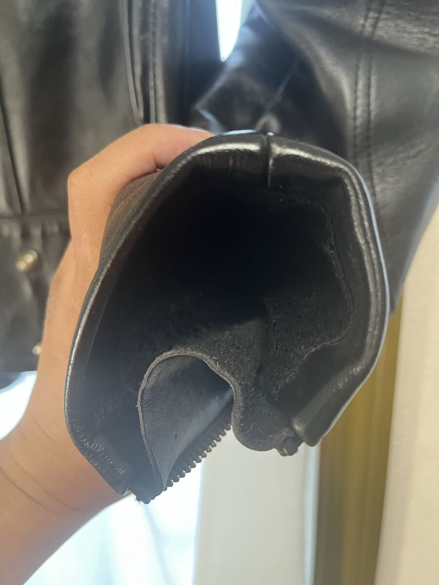 VANSON バンソン ブラック レザー 米国製 ライダースジャケット バイカー レザージャケット_画像5