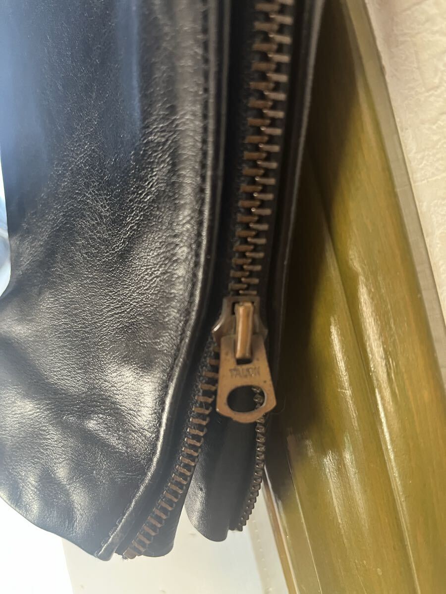 VANSON バンソン ブラック レザー 米国製 ライダースジャケット バイカー レザージャケット_画像7