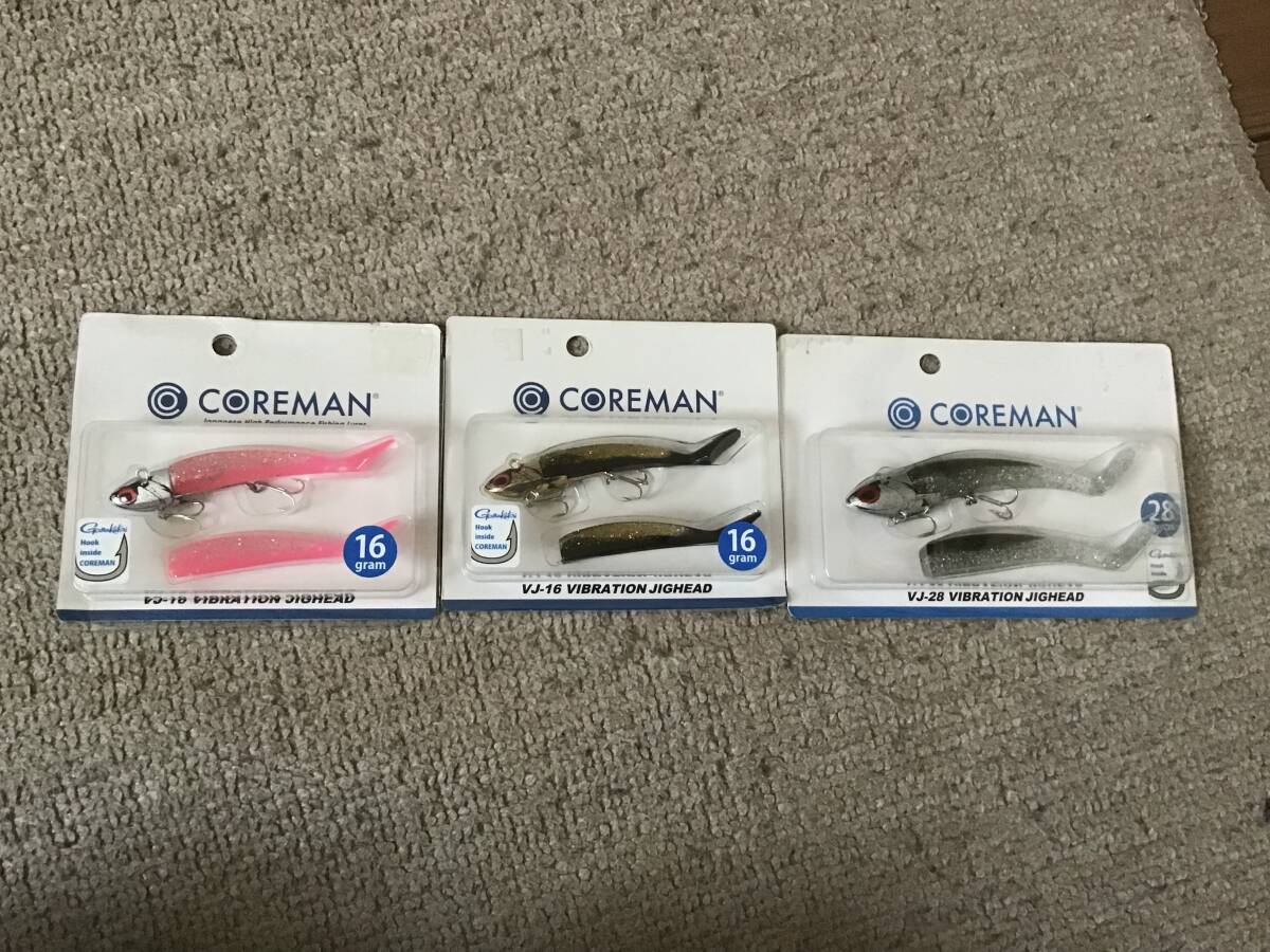 即決　コアマンのＶＪ１６　ＶＪ２８ ３個セット④ ボートシーバス COREMAN_画像1
