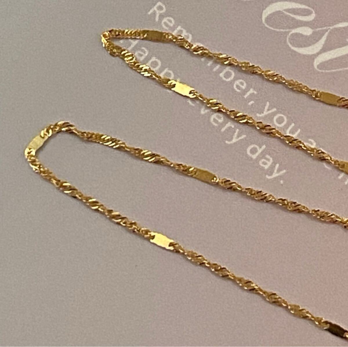 K18金ネックレス　新作スクリューチェーン　45cm AU750/刻印あり_画像5