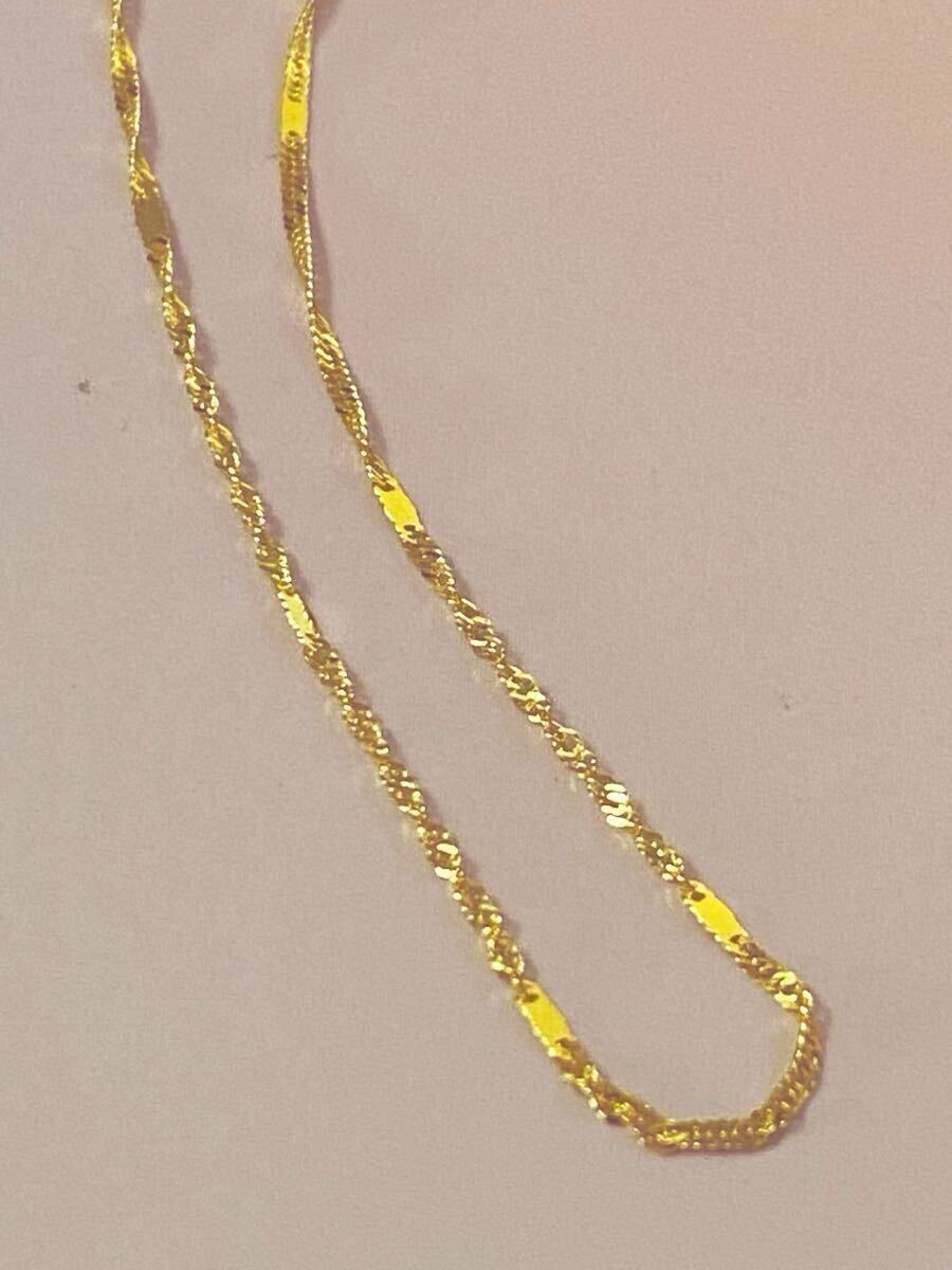 K18金ネックレス　新作スクリューチェーン　45cm AU750/刻印あり_画像2