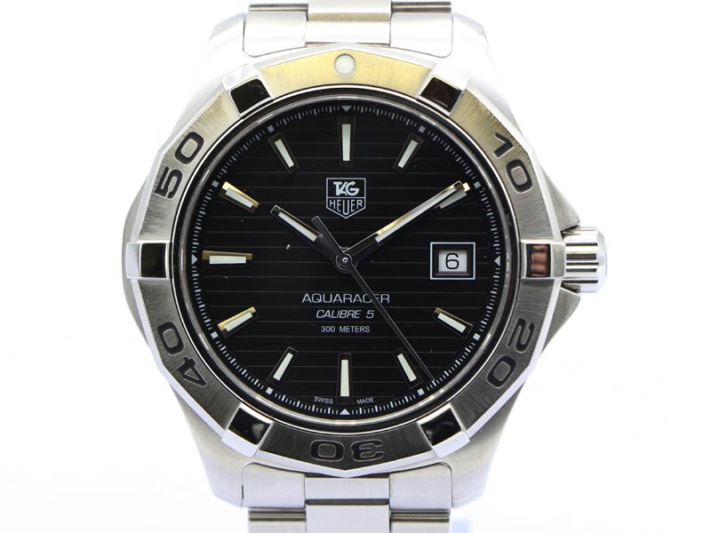 【 タグホイヤー TAGHEUER 】腕時計 WAP2010.BA0830 アクアレーサー SS 自動巻 デイト ブラック文字盤 メンズ 新着 05510-0_画像1