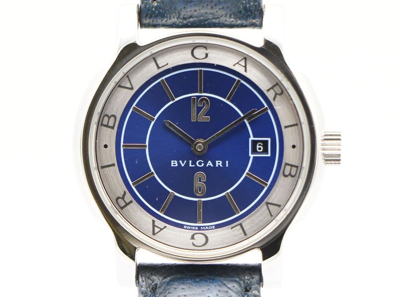 【 ブルガリ BVLGARI 】腕時計 ST29S ソロテンポ 29mm SS/革 デイト クォ―ツ レディース 新着 70384-3_画像1