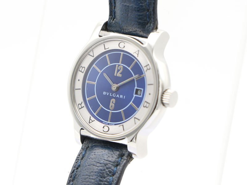 【 ブルガリ BVLGARI 】腕時計 ST29S ソロテンポ 29mm SS/革 デイト クォ―ツ レディース 新着 70384-3_画像2