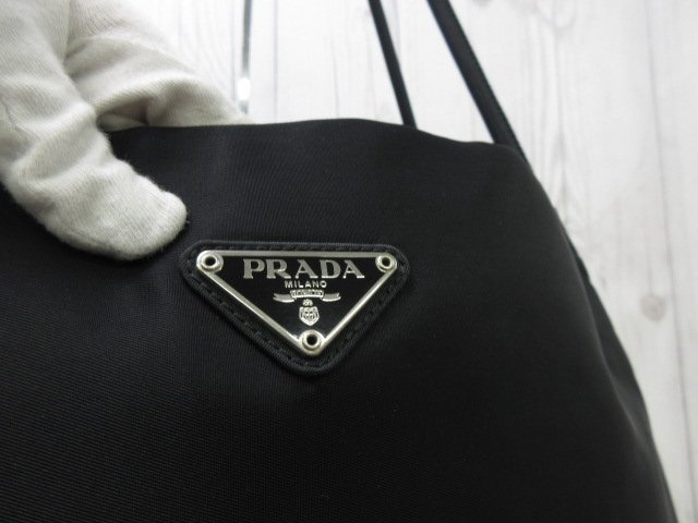  превосходный товар PRADA Prada te Hsu to сумка на плечо большая сумка сумка нейлон чёрный A4 место хранения возможно 92101Y