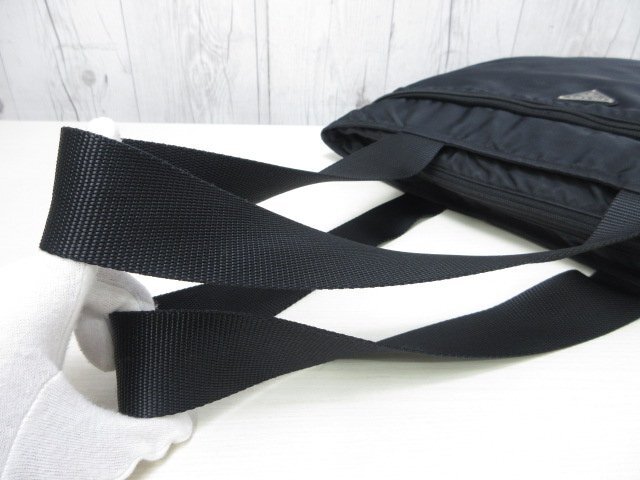  превосходный товар PRADA Prada te Hsu to большая сумка сумка на плечо сумка нейлон чёрный A4 место хранения возможно мужской 92075Y