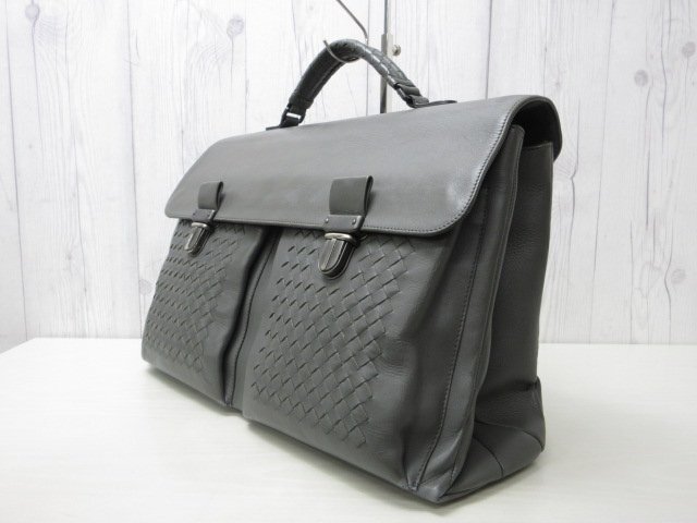 прекрасный товар BOTTEGA VENETA Bottega Veneta сетка портфель ручная сумочка сумка кожа серый A4 возможно мужской 92093Y
