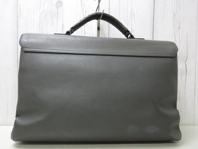 прекрасный товар BOTTEGA VENETA Bottega Veneta сетка портфель ручная сумочка сумка кожа серый A4 возможно мужской 92093Y