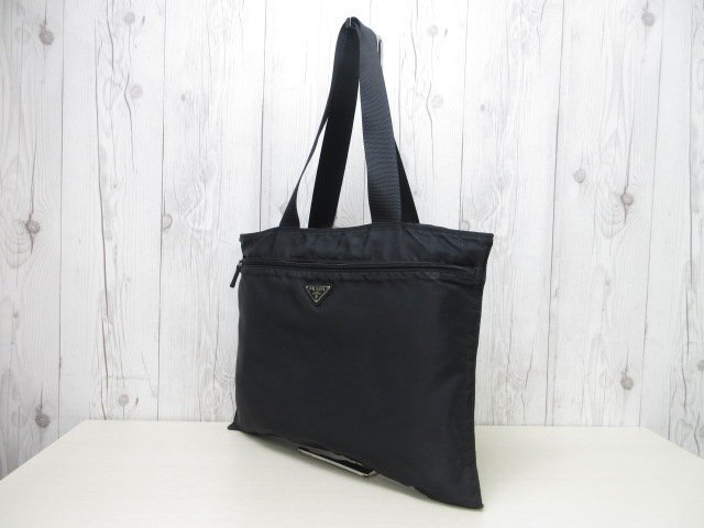  превосходный товар PRADA Prada te Hsu to большая сумка сумка на плечо сумка нейлон чёрный A4 место хранения возможно мужской 92075Y