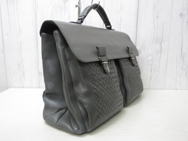 прекрасный товар BOTTEGA VENETA Bottega Veneta сетка портфель ручная сумочка сумка кожа серый A4 возможно мужской 92093Y