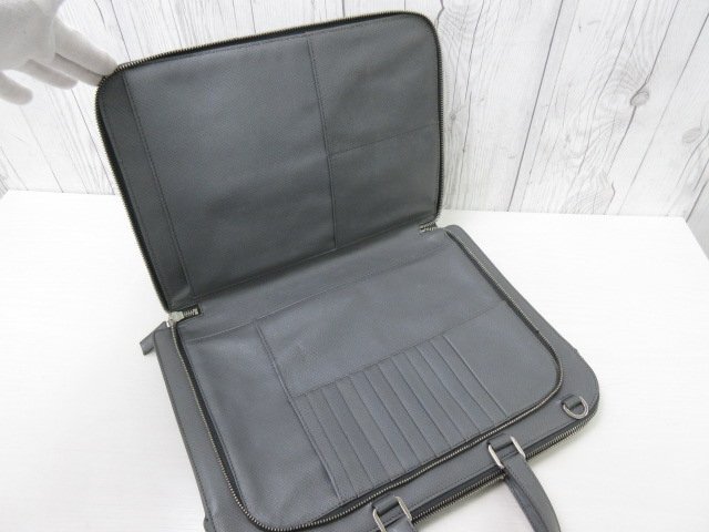  превосходный товар PRADA Prada портфель ручная сумочка сумка safia-no кожа серый A4 место хранения возможно мужской 92062Y
