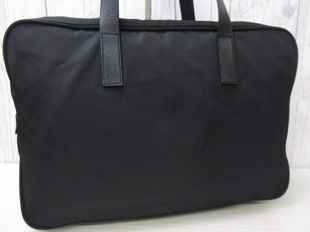  превосходный товар PRADA Prada te Hsu to большая сумка сумка на плечо сумка нейлон × кожа чёрный A4 место хранения возможно 92023Y