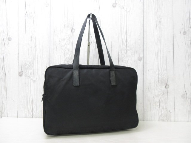  превосходный товар PRADA Prada te Hsu to большая сумка сумка на плечо сумка нейлон × кожа чёрный A4 место хранения возможно 92023Y