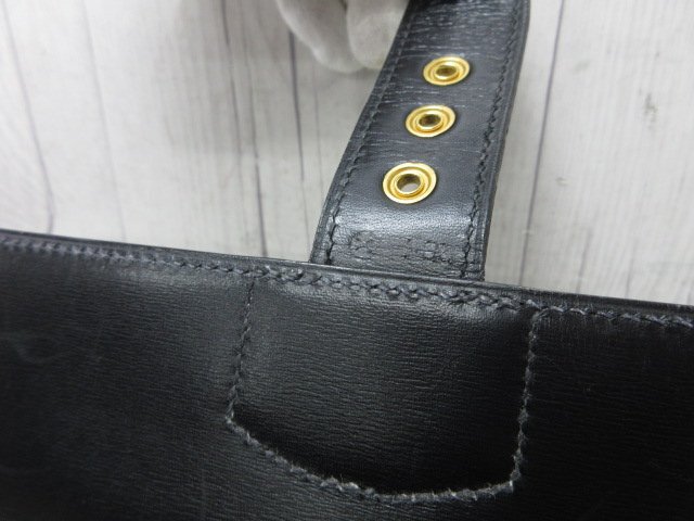 美品 HERMES エルメス サックアデペッシュ ビジネスバッグ ハンドバッグ バッグ レザー 黒 A4収納可 メンズ 92037Y_画像10