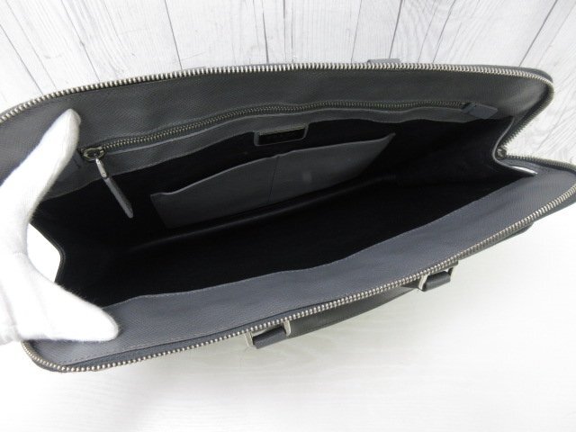  превосходный товар PRADA Prada портфель ручная сумочка сумка safia-no кожа серый A4 место хранения возможно мужской 92062Y