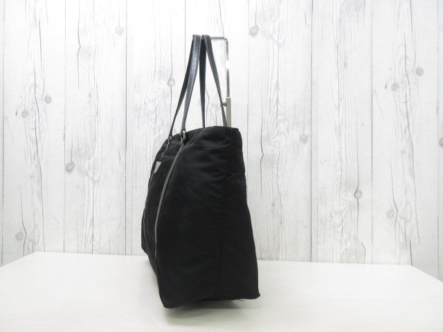  прекрасный товар PRADA Prada te Hsu to большая сумка сумка на плечо сумка нейлон ×safia-no кожа чёрный A4 место хранения возможно 92125Y