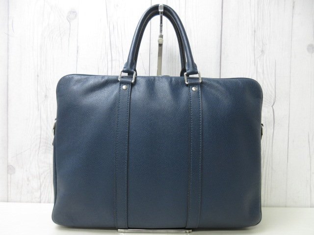 極美品 LOUIS VUITTON ルイヴィトン タイガ ポルトドキュマン PDV ブルーオセアン ビジネス バッグ M30639 レザー 青 A4可 メンズ 92165Y_画像3