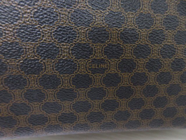 美品 CELINE セリーヌ ヴィンテージ マカダム柄 ハンドバッグ バッグ PVC×レザー 茶×黒 92470_画像7