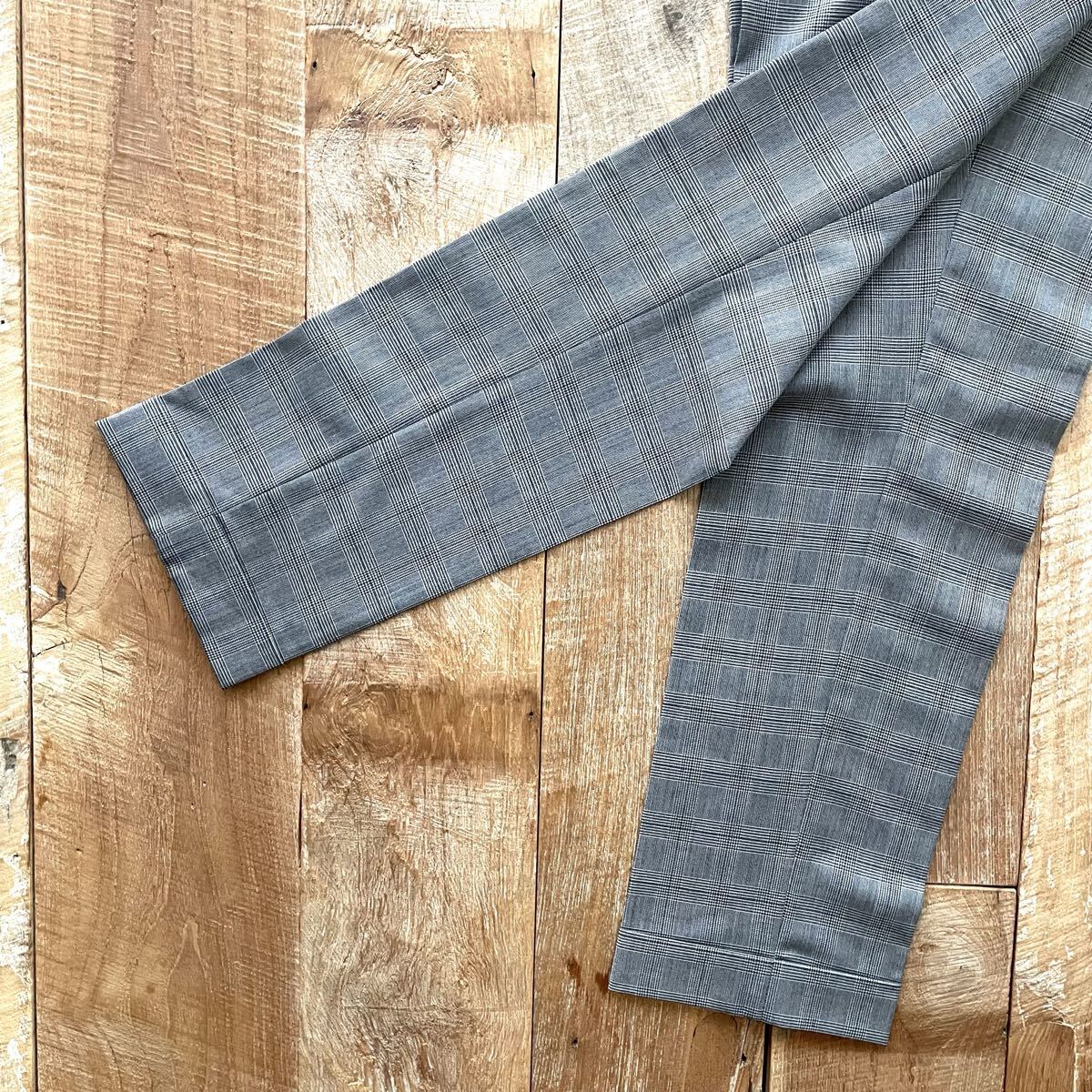 【極美品】INCOTEX インコテックス SLIM FIT 千鳥格子柄 テーパード ウール スラックス パンツ 44 グレー BEAMSF取扱_画像3