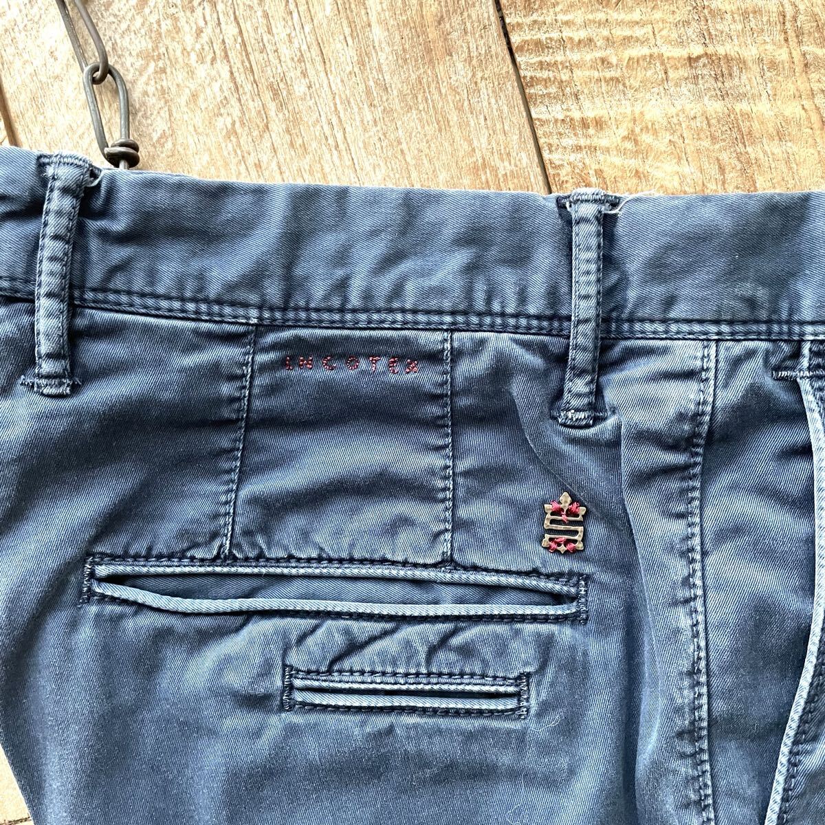 【美品】INCOTEX インコテックス SLACKS テーパード コットン スラックス パンツ 31 ネイビー BEAMSF取扱_画像3