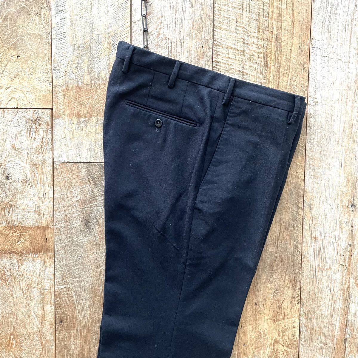 【極美品】INCOTEX インコテックス SUPER100'S ウール スラックス パンツ 48 ネイビー BEAMSF取扱_画像2