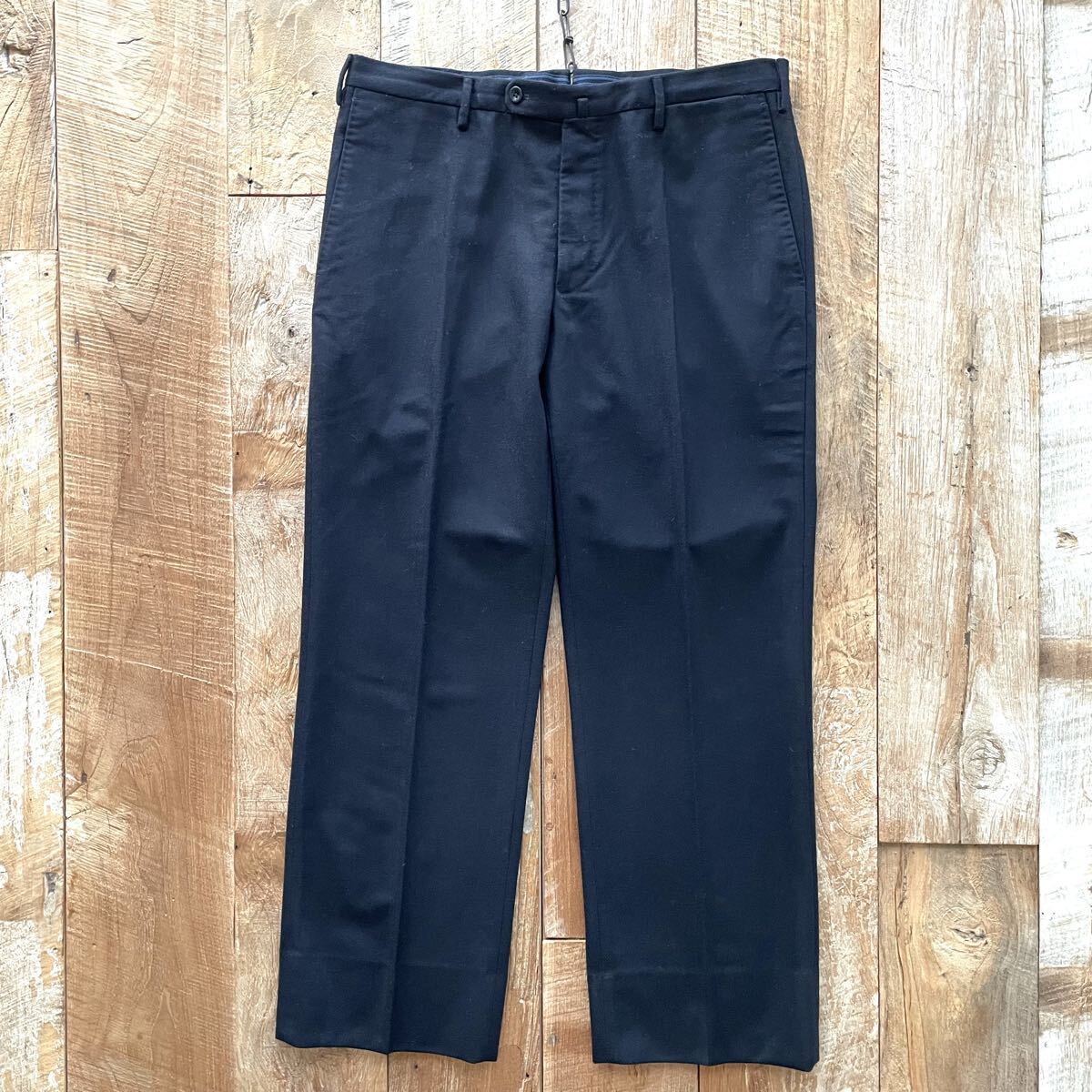 【極美品】INCOTEX インコテックス SUPER100'S ウール スラックス パンツ 48 ネイビー BEAMSF取扱_画像4