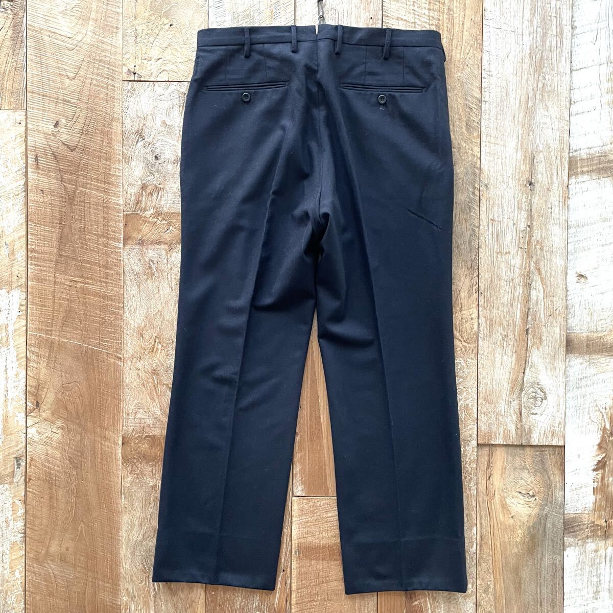 【極美品】INCOTEX インコテックス SUPER100'S ウール スラックス パンツ 48 ネイビー BEAMSF取扱_画像7