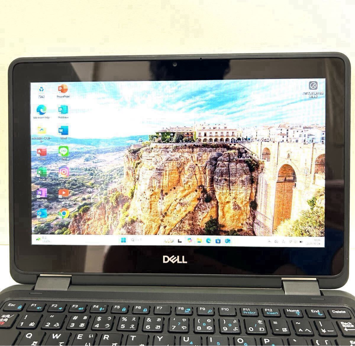 1円 Office 2021 Windows11 Pro SSD 128GB Celeron-N4100 メモリ 4GB タッチパネル DELL LATITUDE 3190 2-in-1 11.6インチ パソコン 581_画像2