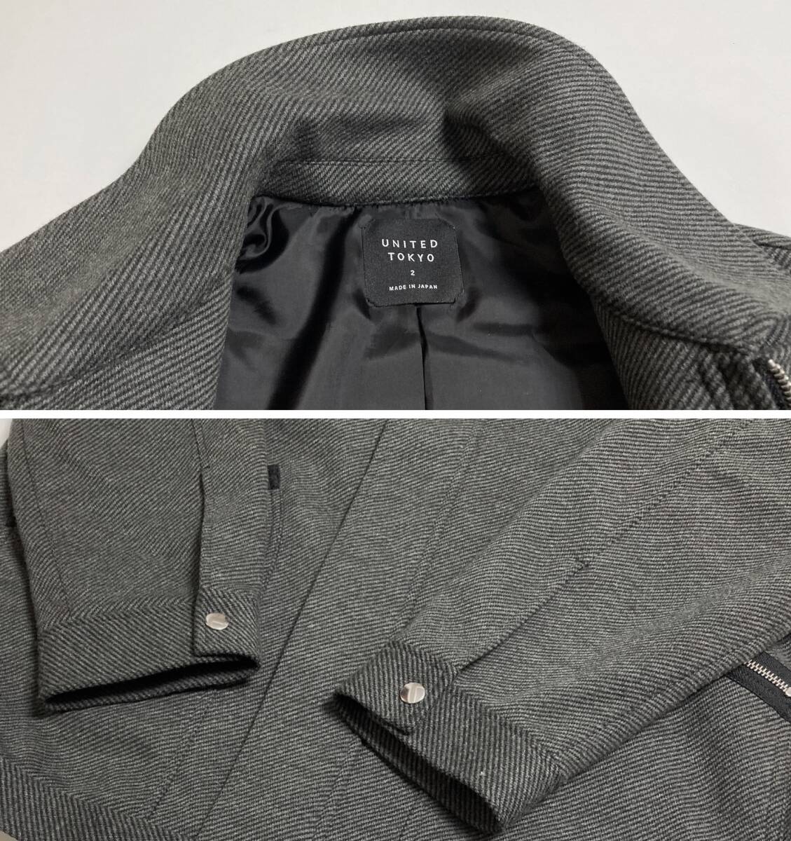 UNITED TOKYO ウールライクメルトンオーバーブルゾン サイズ2 ユナイテッドトウキョウ 日本製 ブルゾン ジャケット コート_画像10