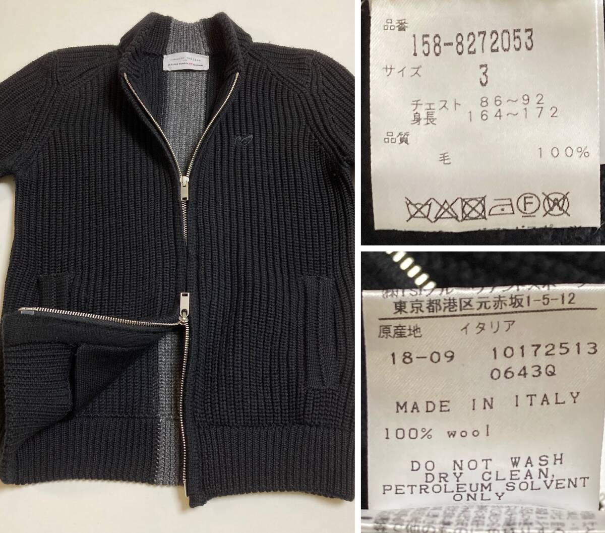 MASTER BUNNY EDITION × roberto collina サイズ3 ダブルジップ ニット カーディガン ジャケット マスターバニー パーリーゲイツ_画像10