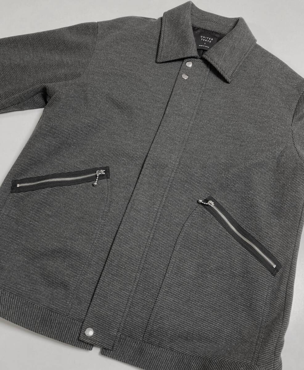 UNITED TOKYO ウールライクメルトンオーバーブルゾン サイズ2 ユナイテッドトウキョウ 日本製 ブルゾン ジャケット コート_画像9