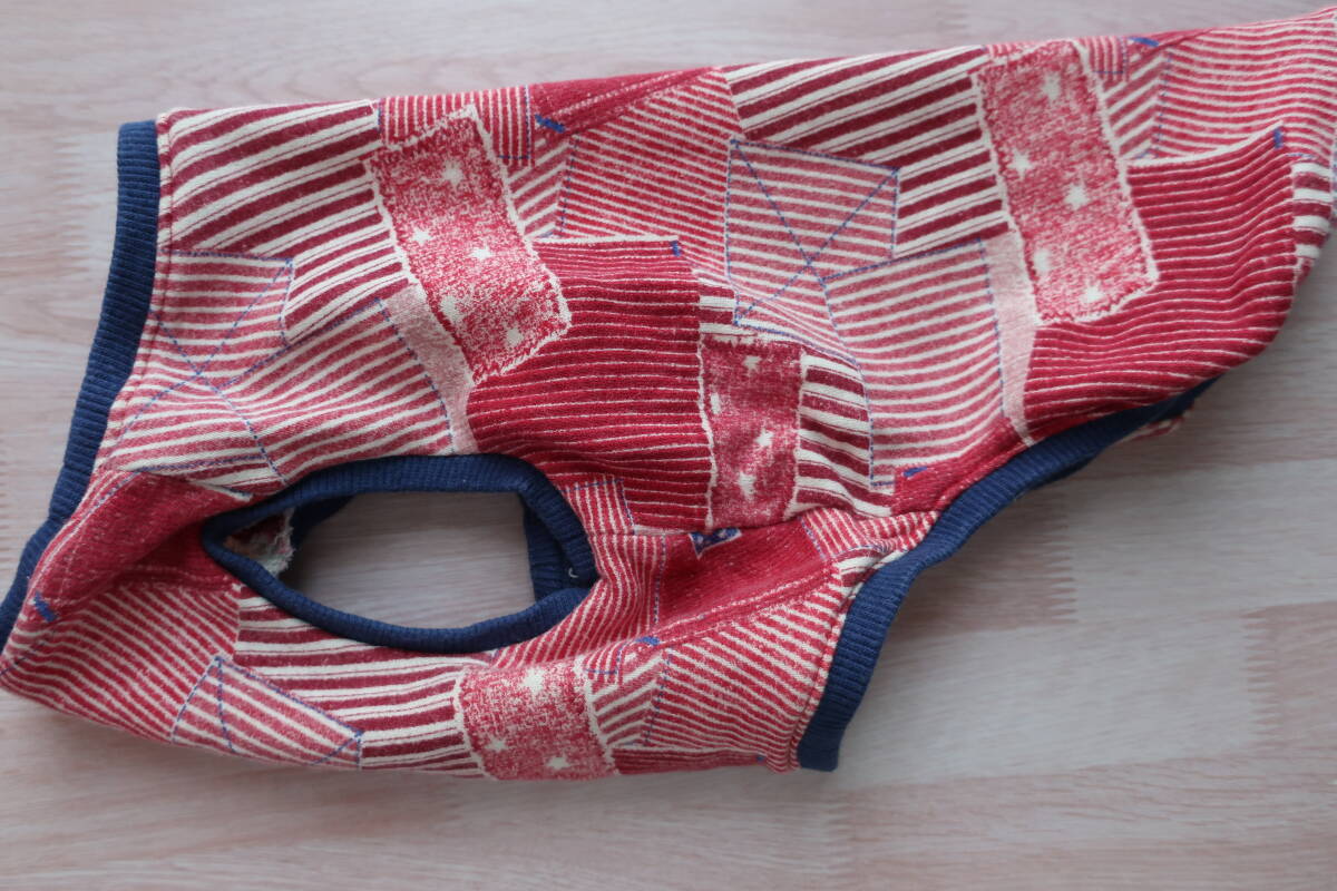 【L・中古】小型犬　中型犬　犬服　ドッグウエア　ハンドメイド　赤系　トレーナー_画像2