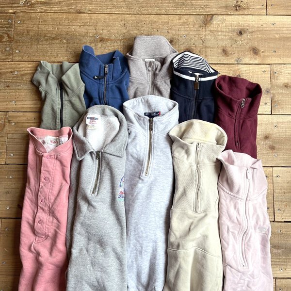 1点物◆刺繍ロゴJERZEES襟ハーフジップスウェット古着メンズXLレディースOKアメカジ90sストリートスポーツ中古USブランド/ハイネック362105_画像3