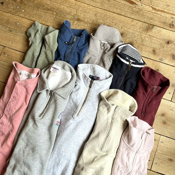 1点物◆刺繍ロゴJERZEES襟ハーフジップスウェット古着メンズXLレディースOKアメカジ90sストリートスポーツ中古USブランド/ハイネック362105_画像4