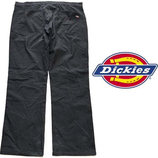 1点物◆ディッキーズDickies黒ワイドペインターパンツ古着メンズ36XLレディースOKアメカジ90sストリートワークパンツUSAジーンズ中古362431_画像1